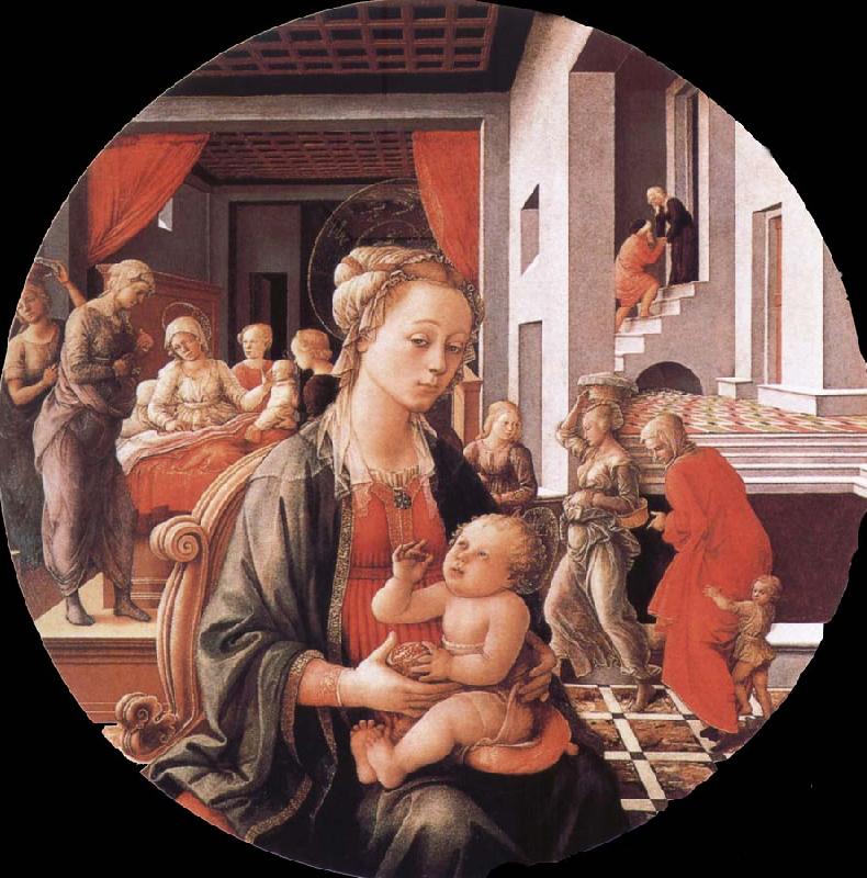 Filippino Lippi Virgin with the Child and Scenes from the Life of St Anne Sweden oil painting art